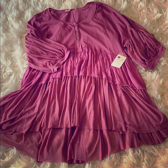 NEW! Free People Skye Tunic Tee Daphne - Picture 2 of 5